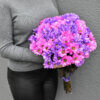 Two-colored bouquet of chrysanthemums