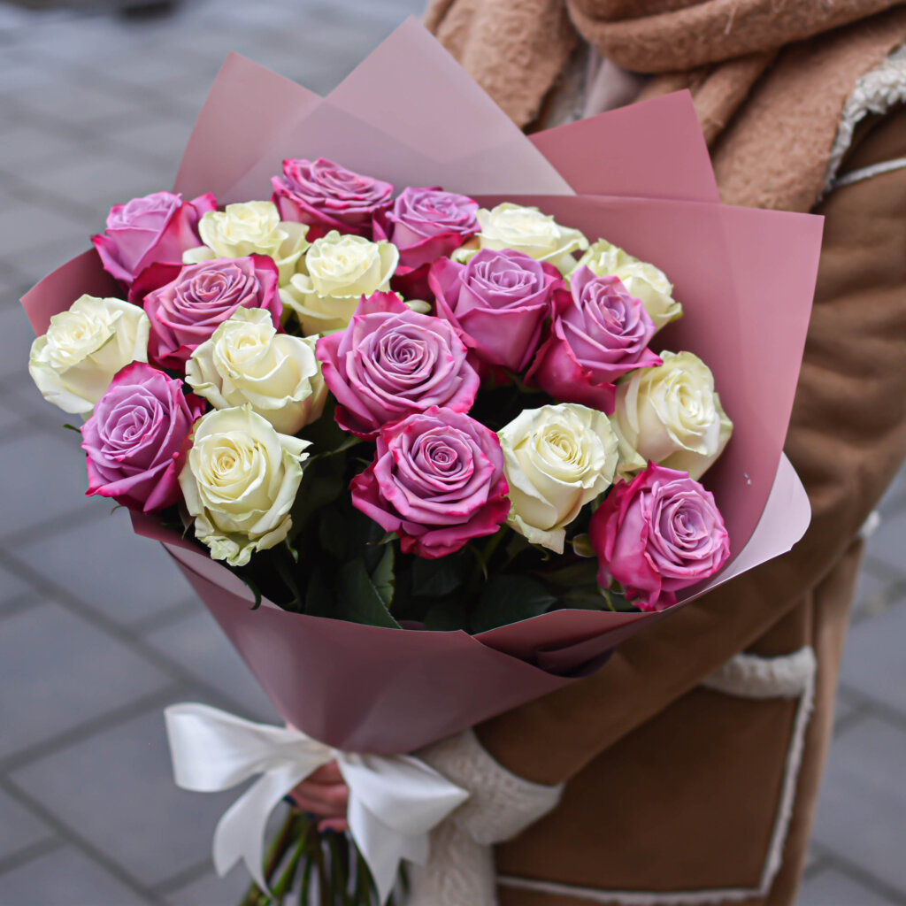 Pink and White Rose Bouquet